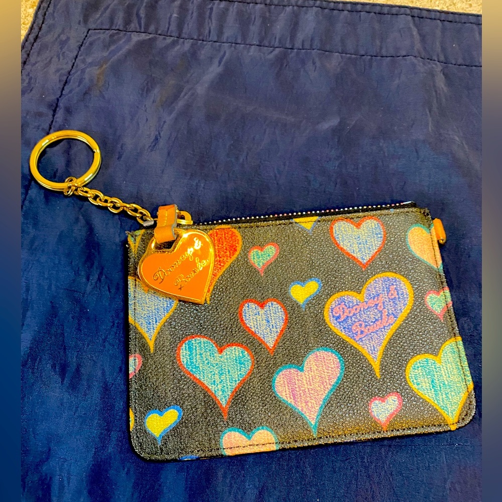 Vintage Dooney & Bourke Hearts zip clutch